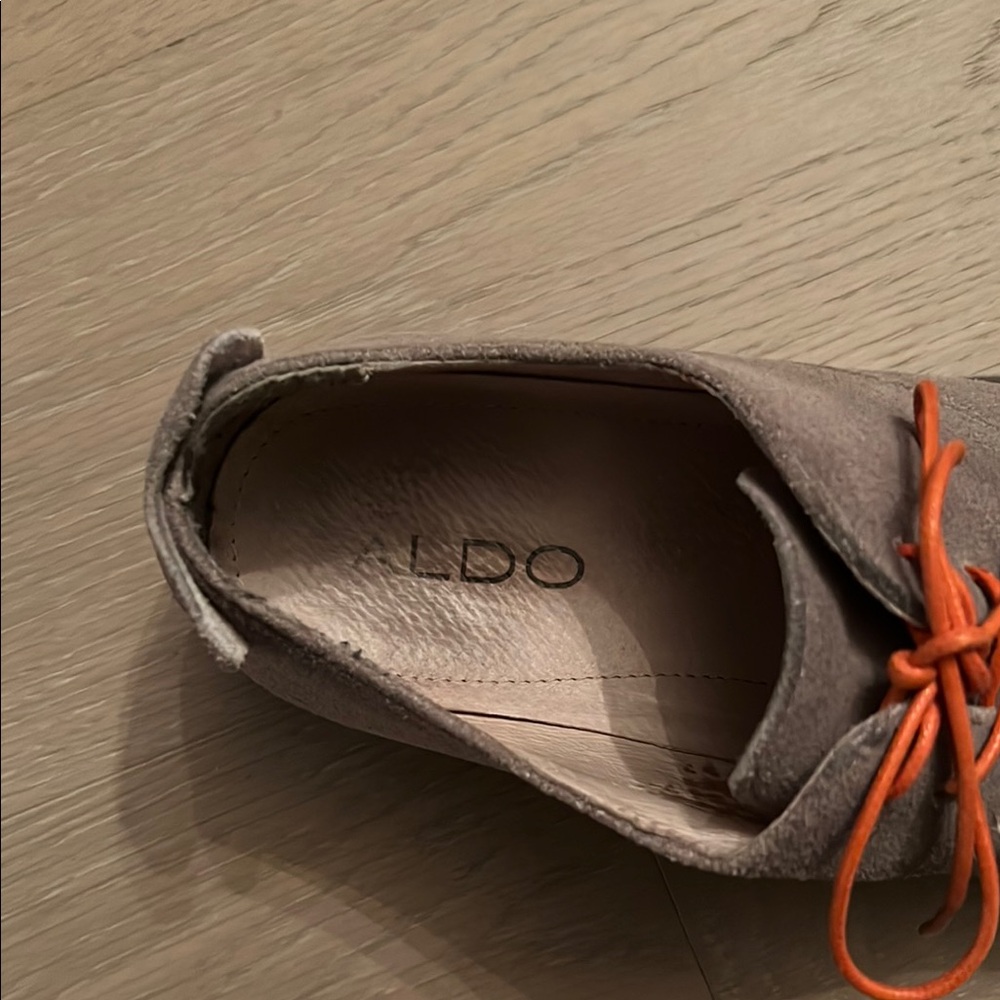 Aldo Gray and Orange Oxford Shoes with Suede Finish - Picture 2 of 5